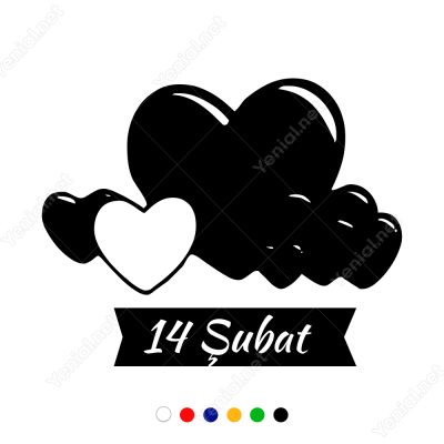 14 şubat Sevgililer Günü Yazısı Sticker Yapıştırma