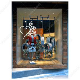 14 Şubat Sevgililer Günü Gül ve Kalp 110x110cm Sticker Yapıştırma