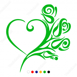 14 Şubat Sevgililer Günü Gül ve Kalp 110x110cm Sticker Yapıştırma