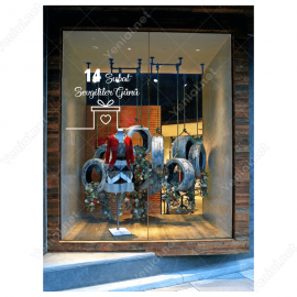 14 Şubat Sevgililer Günü Hediye Paketi 110x110cm Sticker