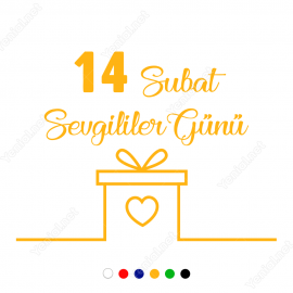 14 Şubat Sevgililer Günü Hediye Paketi 110x110cm Sticker