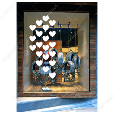 14 Şubat Sevgililer Günü Kalp 20 Adet (10cm) Sticker Yapıştırma