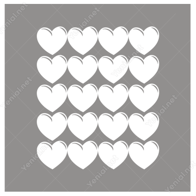 14 Şubat Sevgililer Günü Kalp 20 Adet (10cm) Sticker Yapıştırma