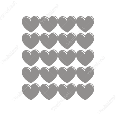 14 Şubat Sevgililer Günü Kalp 20 Adet (10cm) Sticker Yapıştırma