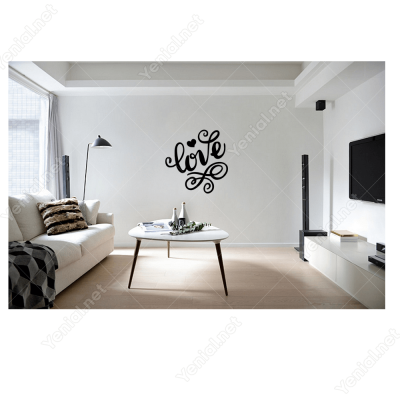 14 Şubat Sevgililer Günü Kalpli Love Yazısı Sticker Yapıştırma