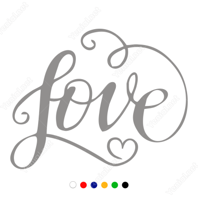 14 Şubat Sevgililer Günü Love Yazısı 110x110cm Sticker