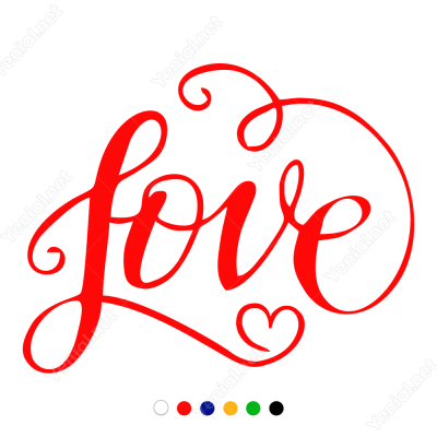 14 Şubat Sevgililer Günü Love Yazısı 110x110cm Sticker