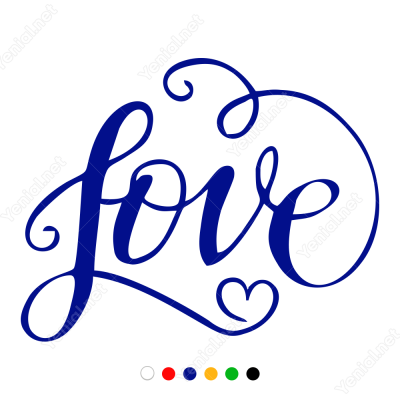 14 Şubat Sevgililer Günü Love Yazısı 110x110cm Sticker