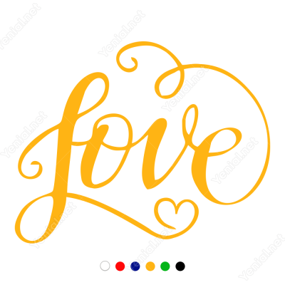 14 Şubat Sevgililer Günü Love Yazısı 110x110cm Sticker