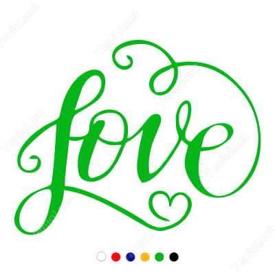 14 Şubat Sevgililer Günü Love Yazısı 110x110cm Sticker