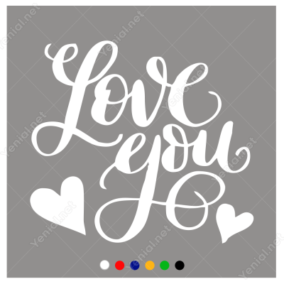 14 Şubat Sevgililer Günü Love You 110x110cm Sticker Yapıştırma
