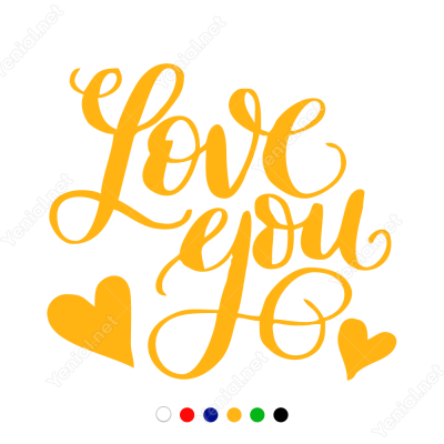 14 Şubat Sevgililer Günü Love You 110x110cm Sticker Yapıştırma