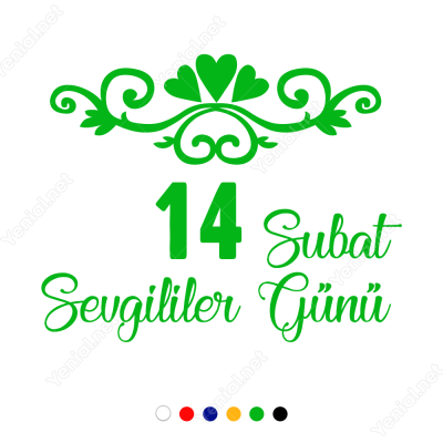 14 Şubat Sevgililer Günü Motif Desenli 110x110cm Yapıştırma