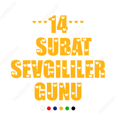14 Şubat Sevgililer Günü Yazısı 110x110cm Sticker Yapıştırma