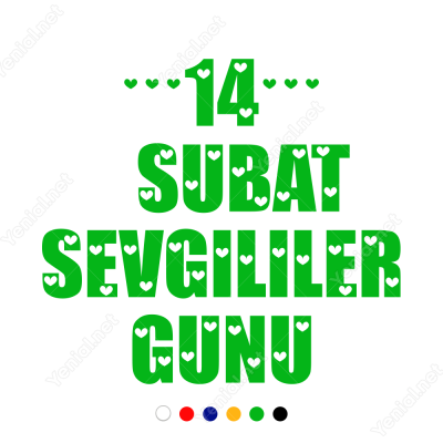 14 Şubat Sevgililer Günü Yazısı 110x110cm Sticker Yapıştırma