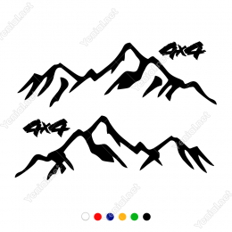 4x4 Dağ Off Road Araba Sticker Yapıştırma 2'li Sağ ve Sol Set 