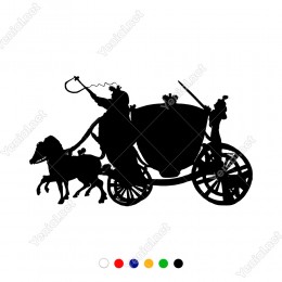 At Arabası İle Dörtnala Giden Yolcu Sticker