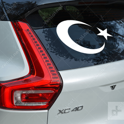 Ay Yıldız Araba Oto Sticker, Çıkartma Yapıştırma 