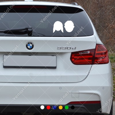 Bay Bayan Wc Tabelası İki Çocuk Başı Sticker