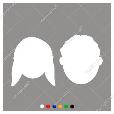 Bay Bayan Wc Tabelası İki Çocuk Başı Sticker