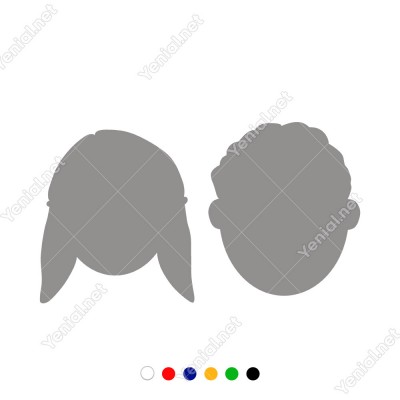 Bay Bayan Wc Tabelası İki Çocuk Başı Sticker