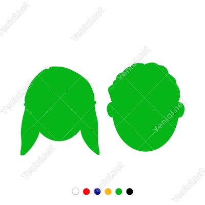 Bay Bayan Wc Tabelası İki Çocuk Başı Sticker