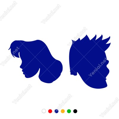 Bay Bayan Wc Tabelası Saçı Dağınık Kadın Sticker