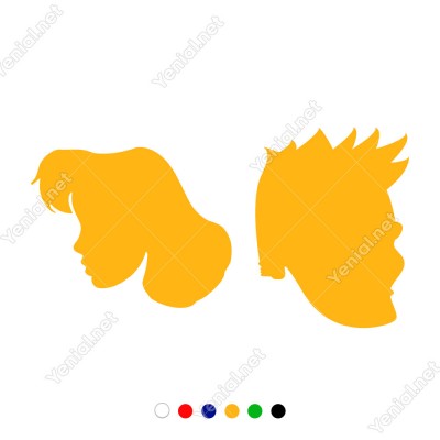 Bay Bayan Wc Tabelası Saçı Dağınık Kadın Sticker