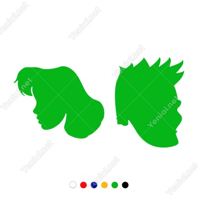 Bay Bayan Wc Tabelası Saçı Dağınık Kadın Sticker