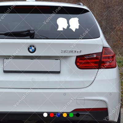 Bay Bayan Wc Yana Doğru Bakan Kadın Erkek Sticker