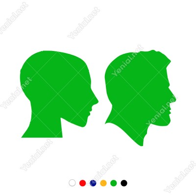 Bay Bayan Wc Yana Doğru Bakan Kadın Erkek Sticker