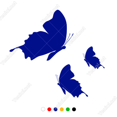 Büyük ve Küçük Kelebekler Duvar Sticker -  60x55cm