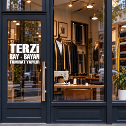 Firmaya Dükkana Özel Bay Bayan Terzisi Stickerı Yapıştırma