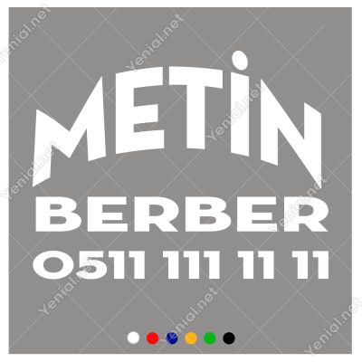 Firmaya Dükkana Özel Oval Berber Yazısı Stickerı Yapıştırma