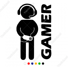 Gamer Oyuncu (playstaion game) Sticker Yapıştırma