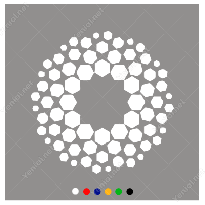 Geometrik Altıgen Spiral Sticker Yapıştırma