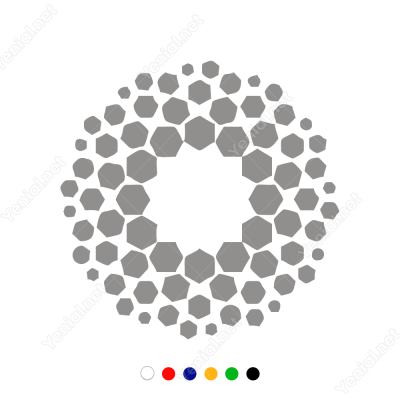 Geometrik Altıgen Spiral Sticker Yapıştırma