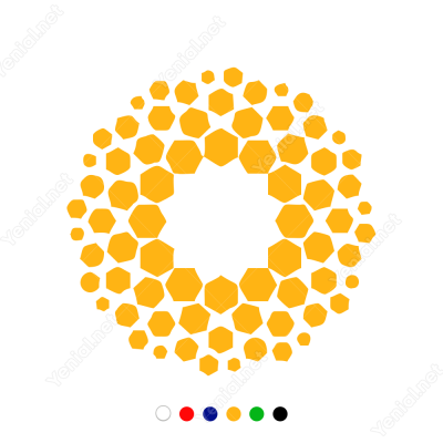 Geometrik Altıgen Spiral Sticker Yapıştırma