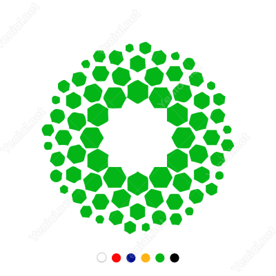 Geometrik Altıgen Spiral Sticker Yapıştırma