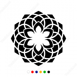 Geometrik Spiral Çiçek Deseni Sticker Yapıştırma