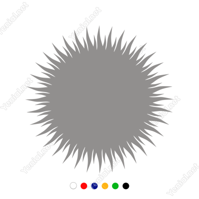  Güneş Sembolü Simgesi Sivri Detaylı Duvar Stickerı 