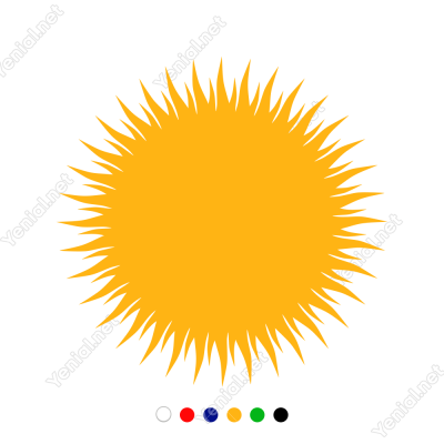  Güneş Sembolü Simgesi Sivri Detaylı Duvar Stickerı 