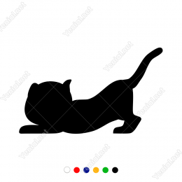 Halıyı Tırmalayan Sevimli Kedi Duvar Stickerı