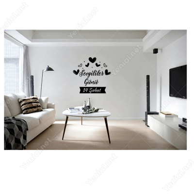 Kalpler Sevgililer Günü Yazısı Sticker Yapıştırma