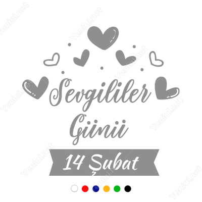 Kalpler Sevgililer Günü Yazısı Sticker Yapıştırma