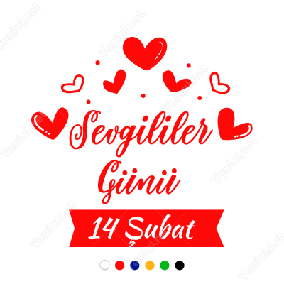 Kalpler Sevgililer Günü Yazısı Sticker Yapıştırma