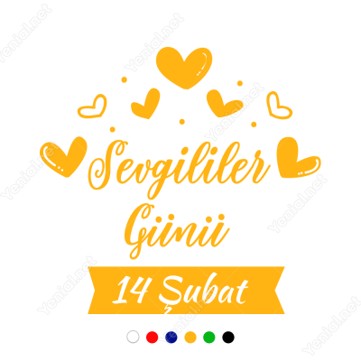 Kalpler Sevgililer Günü Yazısı Sticker Yapıştırma