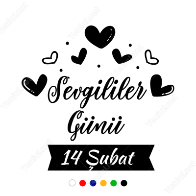Kalpler Sevgililer Günü Yazısı Sticker Yapıştırma