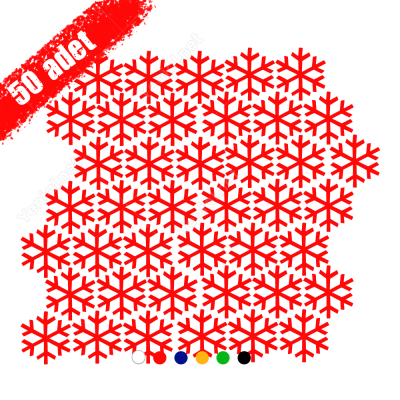 Kar Tanesi Kar Yılbaşı Süslemesi Sticker 50 Adet Çıkartma