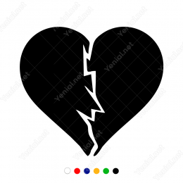 Kırık Kalp Sticker Yapıştırma